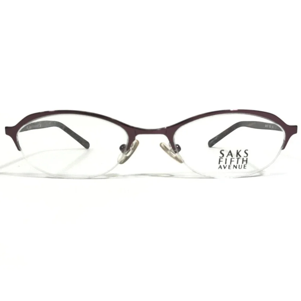 Saks Fifth Avenue Eyeglasses Frames S5A167 DE9 Brown Red Cat Eye 48-18-140